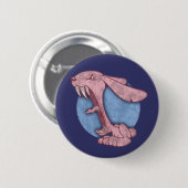 Rosa schlechtes Häschen Button (Vorne & Hinten)