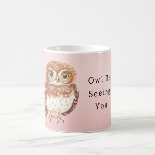 Rosa Schleiereule Ich werde dich wiedersehen Kaffeetasse (Mittel)