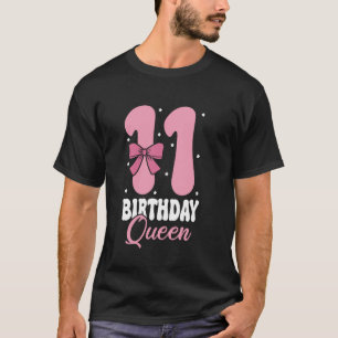 Rosa Schleife 11 Geburtstag Königin Coquette Mädch T-Shirt