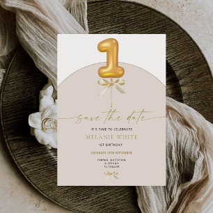 Rosa Schleife 1. Geburtstag Erste Geburtstag Coque Save The Date