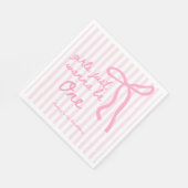 Rosa Schleife 1. Geburtstag Mädchen wollen einfach Serviette (Ecke)