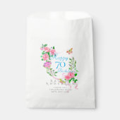 Rosa Schleife 70. Geburtstag Geschenktütchen (Vorderseite)