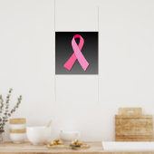 Rosa Schleife auf dunklen Seiten Poster (Küche)