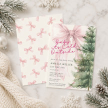 Rosa Schleife Baby It's Cold Outside Kiefern-Baby-