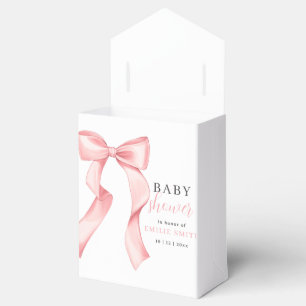 Rosa Schleife Baby Shower Einladung, Rosa Coquette Geschenkschachtel