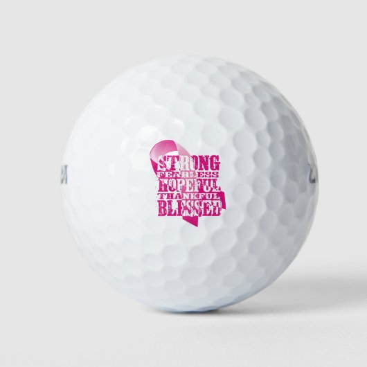 Rosa Schleife - Bejahungen Golfball (Vorderseite)