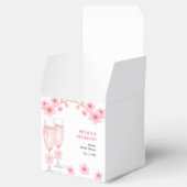 Rosa Schleife Blumen und Prosecco-Junggesellinnen- Geschenkschachtel (Geöffnet)