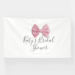 Rosa Schleife Brautparty Name Datum Pastell stilvo Banner