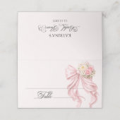 Rosa Schleife Brautparty Platzkarte (Außenseite Aufgefaltet)