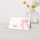 Rosa Schleife Brautparty Platzkarte (Vorderseite)