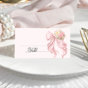 Rosa Schleife Brautparty Platzkarte