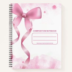 Rosa Schleife Breitlinien-Notizbuch Notizblock