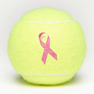 Rosa Schleife Brustkrebsbewusstsein Tennisbälle