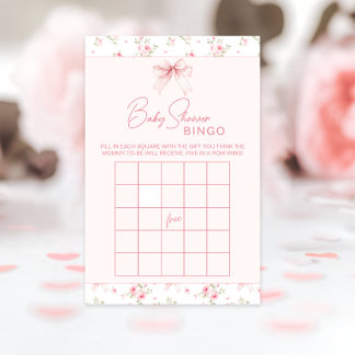 Rosa Schleife Chic Florales Babymädchen Dusche Spi