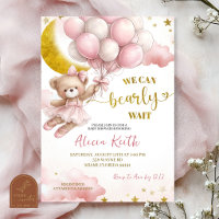 Rosa Schleife Coquette Bär und Luftballon Baby Sho