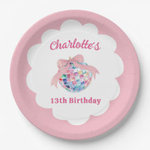 Rosa Schleife Coquette Disco Ball Mädchen Geburtst