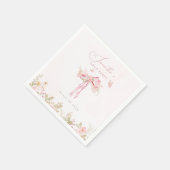 Rosa Schleife Coquette FLORAL Abschlussfeier Serviette (Ecke)