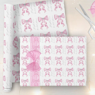 Rosa Schleife Coquette Glam Brautparty Geschenkpapier