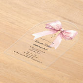 Rosa Schleife Creme Mädchen Firmung Bogen Acryleinladungen (Ablage )