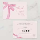 Rosa Schleife Custom Geschäft Handlettering Visitenkarte (Vorne/Hinten)