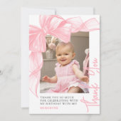 Rosa Schleife Dankeskarte (Vorderseite)