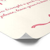 Rosa Schleife der Babydusche - Zeichen Poster (Ecke)