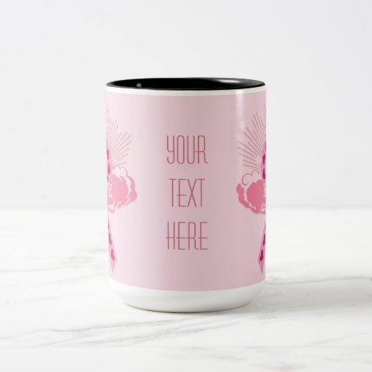 Rosa Schleife der Hoffnung Rosa Tasse (Mittel)
