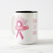 Rosa Schleife der Hoffnung Weiße Tasse (Vorderseite Links)