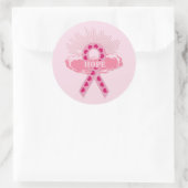 Rosa Schleife der Hope Round Stickers (Tasche)