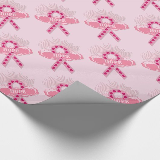 Rosa Schleife des hoffentlich rosa Wrapping Paper Geschenkpapier (Ecke)