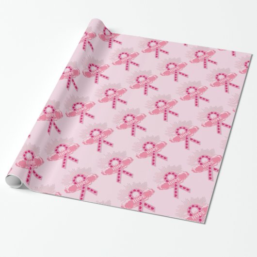 Rosa Schleife des hoffentlich rosa Wrapping Paper Geschenkpapier (Ungerollt)