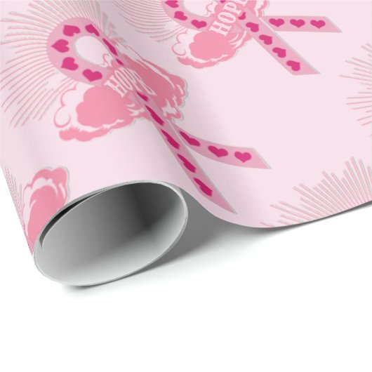 Rosa Schleife des hoffentlich rosa Wrapping Paper Geschenkpapier (Rolleneckpunkt)