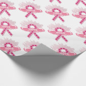 Rosa Schleife des hoffnungslosen weißen Schleifpap Geschenkpapier (Ecke)