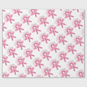 Rosa Schleife des hoffnungslosen weißen Schleifpap Geschenkpapier (Flach)