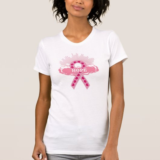Rosa Schleife des hoffnungsvollen T - Shirt (Vorderseite)