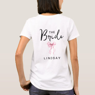 Rosa Schleife DIE BRAUT Junggesellinnenabschied T-Shirt