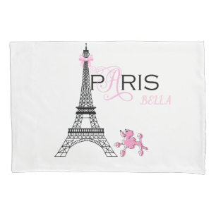 Rosa Schleife Eiffelturm Paris Frankreich Pudel Ch Kissenbezug