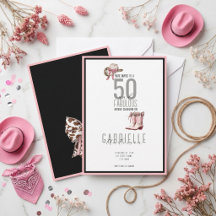Rosa Schleife Elegant 50 und Fabulous Geburtstag