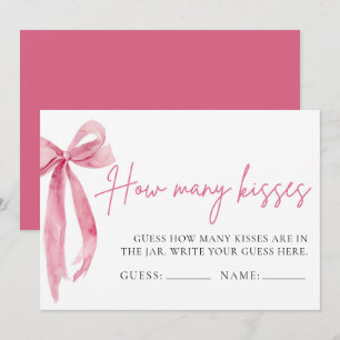 Rosa Schleife Errate wie viele Küsse Spiel Einladung