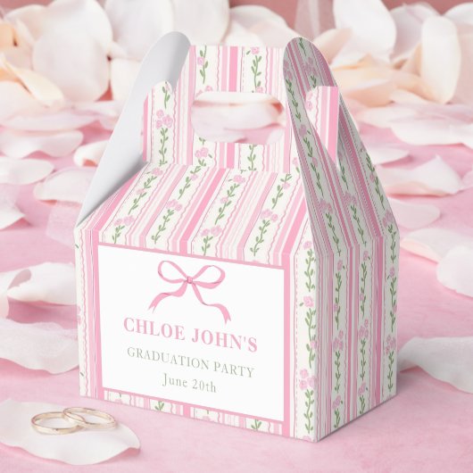Rosa Schleife Florale Abschlussfeier Geschenkschachtel (Hochzeit)
