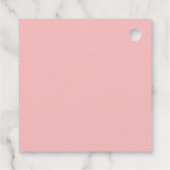 Rosa Schleife Florale Blüten und Prosecco-Brautjun Geschenkanhänger (Rückseite)