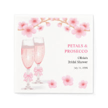 Rosa Schleife Florale Blüten und Prosecco-Brautjun