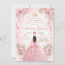 Rosa Schleife Florale Quinceañera Sweet 16
