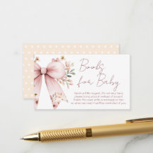 Rosa Schleife Florales Mädchen Baby Shower Bücher