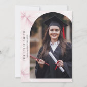 Rosa Schleife Foto-Abschlussfeier Einladung (Rückseite)