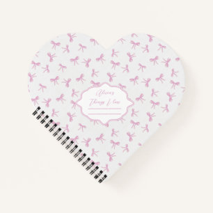 Rosa Schleife Frilly Coquette personalisiertes Her Notizblock