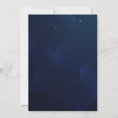 Rosa Schleife Funkelnde Navy Blau Einladung (Rückseite)