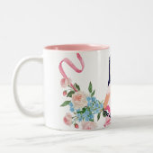 Rosa Schleife für das Brustkrebs-Bewusstsein Zweifarbige Tasse (Links)