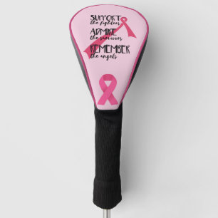 Rosa Schleife für das Thema "Krebsbewusstsein" Golf Headcover