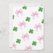 Rosa Schleife Glücksbringer Baby Shower Einladung (Rückseite)